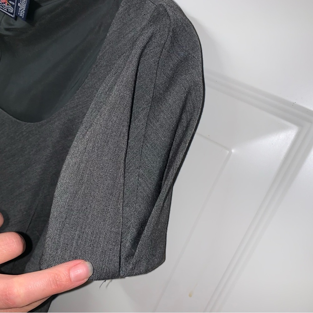 American Living EUC Gray Square Neck Puffed Sleeve Shift Dress size 6 - Picture 6 of 12